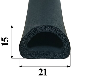 Уплотнитель самоклей  D 15*21 черный